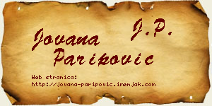 Jovana Paripović vizit kartica
